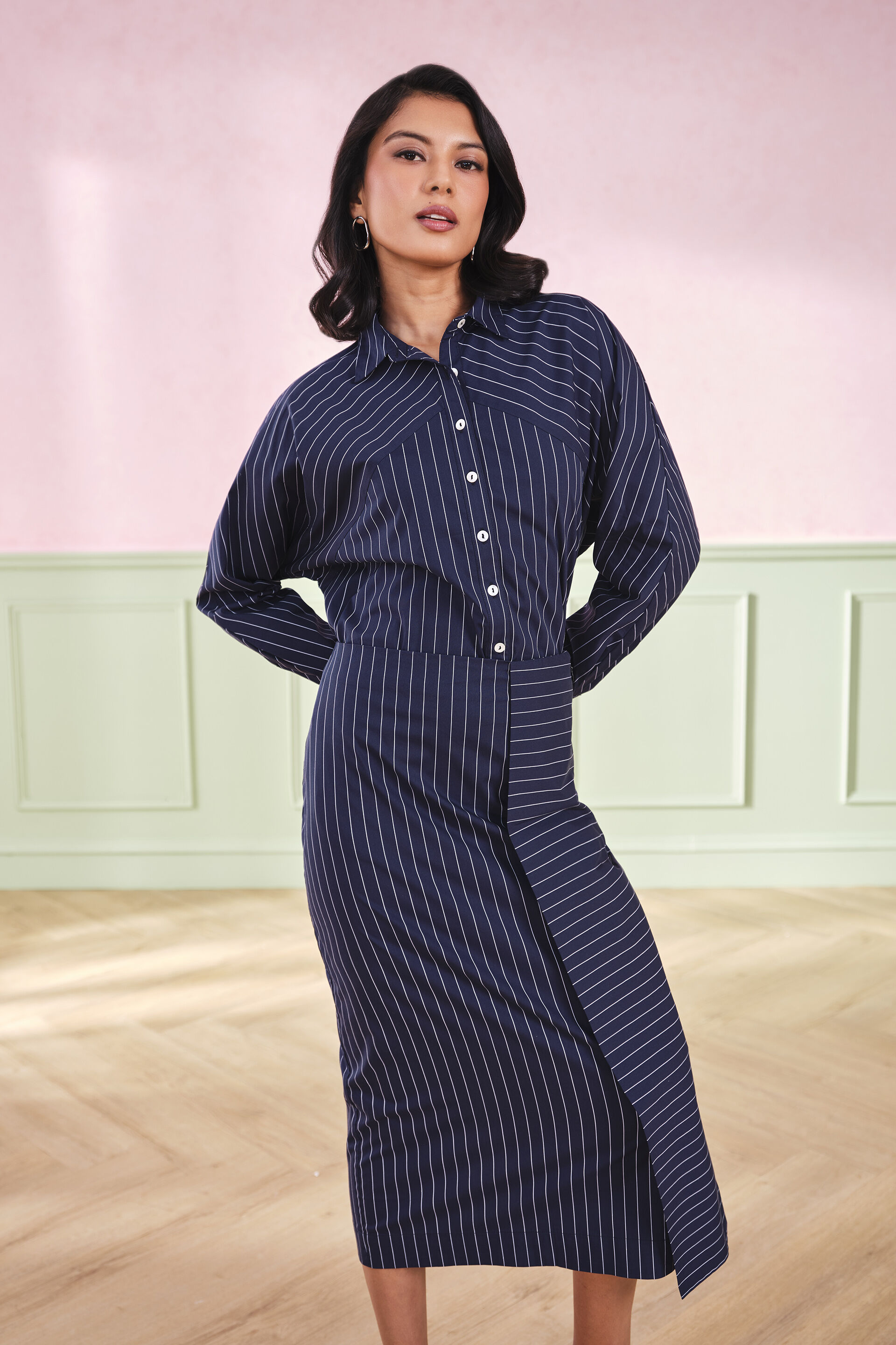 Boardroom Barbie Cotton Blend Set, Navy, image 3